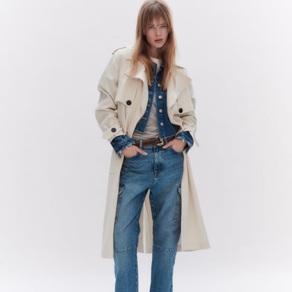 Zara High Waist Cargo Jean - Picture 4 of 12